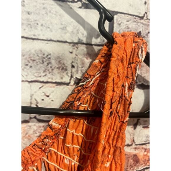 Jody California vintage orange floral sleeveless maxi dress women's size small? - Picture 4 of 6